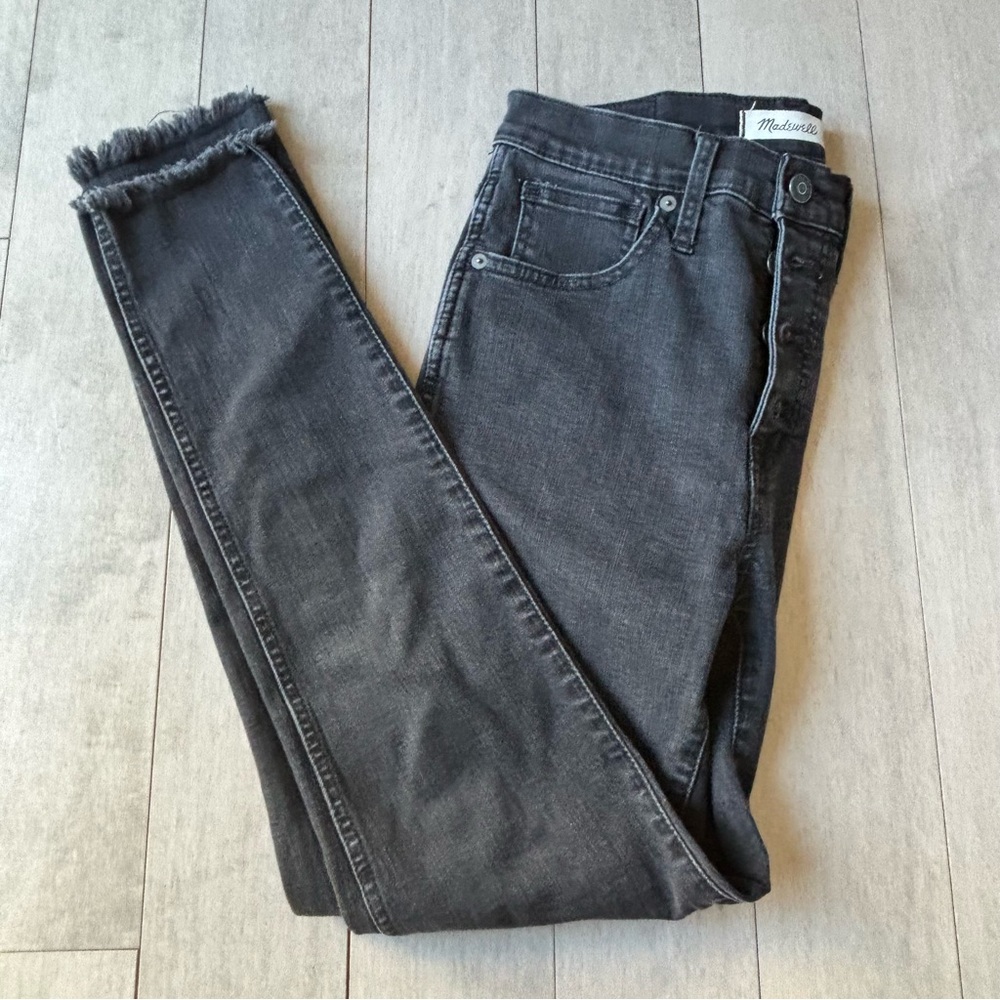 Madewell Faded Black Distressed Skinny Jeans
